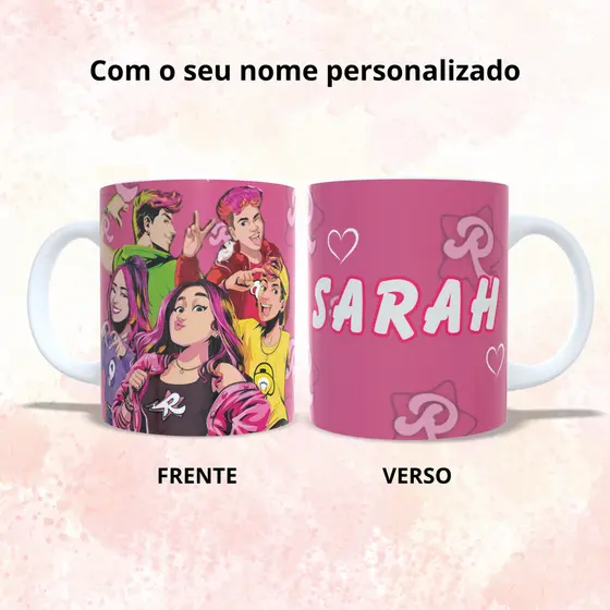 Caneca Emilly Vick Personalizada com Nome Caneca dos Rosa Turma dos Rosa Infantil