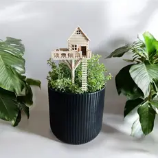 Casinha na Árvore em Miniatura - KIT com 3 Jardim Encantado - Enfeite Criativo para Plantas e Terrários