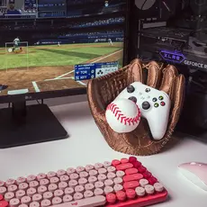 Suporte de Controle - Luva de Baseball - Organizador para Mesa Setup Estação de Jogos Ideal para Console e PC