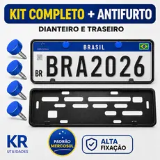 Suporte Para Placa de Carro Automotivo Par de Suportes Com Lacre e Parafuso
