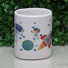 Porta Escova de Dente ,Porta Pentes, Tesourinha , Porta Treco de Cerâmica Astronauta