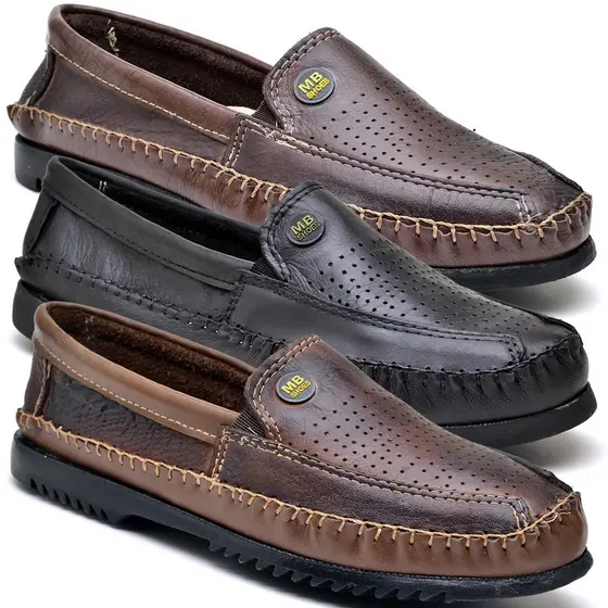 Mocassim Super Confort Imperdivel Acabamento em Couro