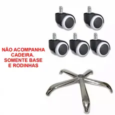 Conjunto Rodinha e Base Estrela Cadeira de Escritorio Trabalho Estudos Quarto Casa Resistente Giratoria