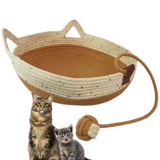 Cama de Gato Arranhador Cestinho Felino Cao Pet Caminha Rasqueavel Bolinha Brinquedo Animais Domestico Petshop Casa