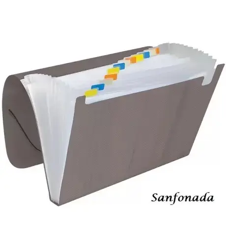 Pasta Sanfonada Para Folhas Tamanho A4 12 Divisórias Plásticas para Organizar e Classificar ACP e Polibras