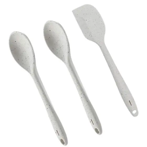 Kit 2 Colheres Arroz + 1 Espátula Brinox Vanila Silicone
