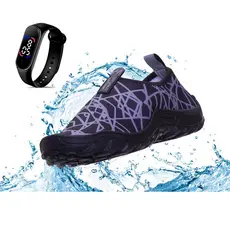 Sapatilha Aquática Náutica De Neoprene Vegano Com Sola Antiderrapante Confortável + RELÓGIO DIGITAL