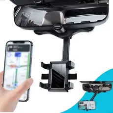 Suporte Celular Retrovisor Carro 360° Ajustável Universal GPS Veicular Fixação Espelho Retrovisor