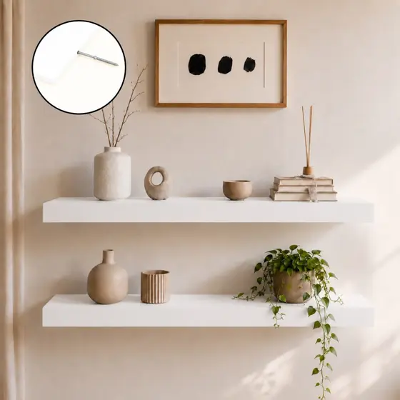 Prateleira Branca 80x20 Grossa 30mm MDF Suporte Invisível