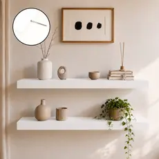 Prateleira Branca 80x20 Grossa 30mm MDF Suporte Invisível