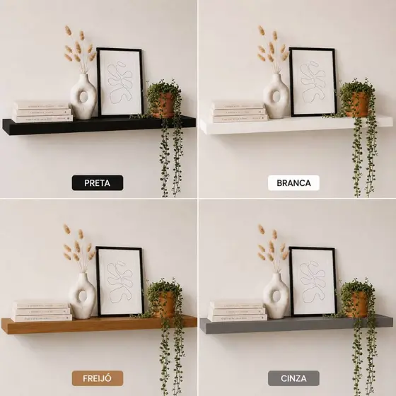 Prateleira Flutuante Grossa 50X15 cm MDF 30mm Decorativa Suporte Invisível