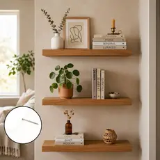 Prateleira Freijó 40x20 Grossa 30mm MDF Suporte Invisível