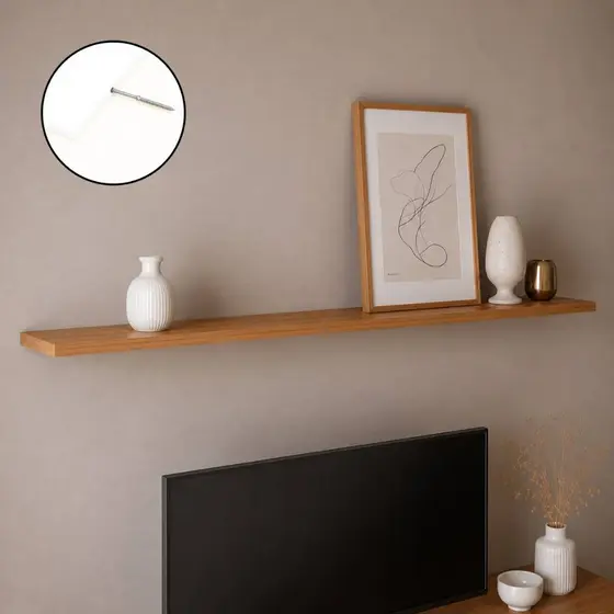 Prateleira Flutuante Freijó 120x20 cm MDF 15 mm Suporte Invisível
