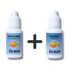Kit Condicionador Anticloro 20ml + Clarificante Cristal 20ml - Água Cristalina e Peixes Saudáveis