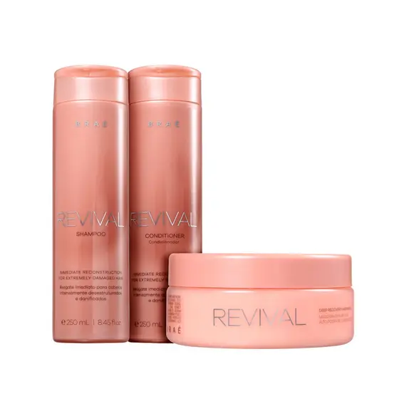 Kit Shampoo , Condicionador e Mascara Revival BRAÉ