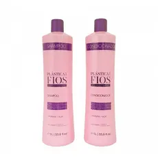 Kit Plástica dos Fios Shampoo 1 litro e Condicionador 1 litro