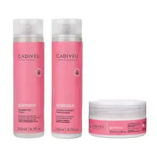 Cadiveu Kit Glamour Rubi Shampoo e Condicionador 250ml + Máscara 200g
