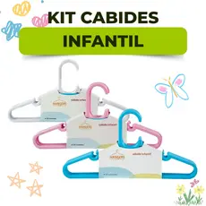 Cabides Kids e Baby - Reforçados para Organização - Kit Azul Rosa e Branco