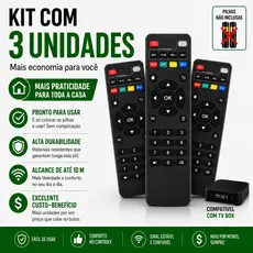 KIT Controle Remoto Para Tv Botões Inteligentes Box