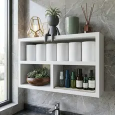 Nicho Organizador Decorativo MDF Branco Para Sala Quarto Banheiro Cozinha