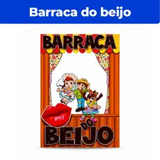 Painel Barraca Do Beijo Festa Junina Decoração Retangular Arraial