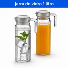 1 ou 2 Jarras Com Tampa Clássica Milano De Vidro 1 Litro Design Sofisticado Resistente