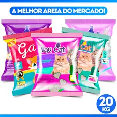 Kit *1 a 5* Pacotes de Areia Sanitária Antiodor Tira Cheiro Gatos Tradicional 100% Natural
