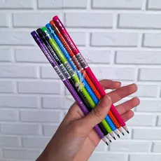 Kit com 6 lápis HB tabuada Leo&Leo com borracha, lápis grafite macio