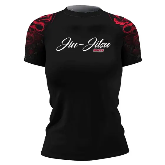 Rash Guard Feminina Camisa Jiu Jitsu No-Gi Red Jiu Jitsu Manga Curta