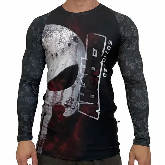 Rash Guard Masculina Camisa Jiu Jitsu No-Gi Justiceiro Manga Longa