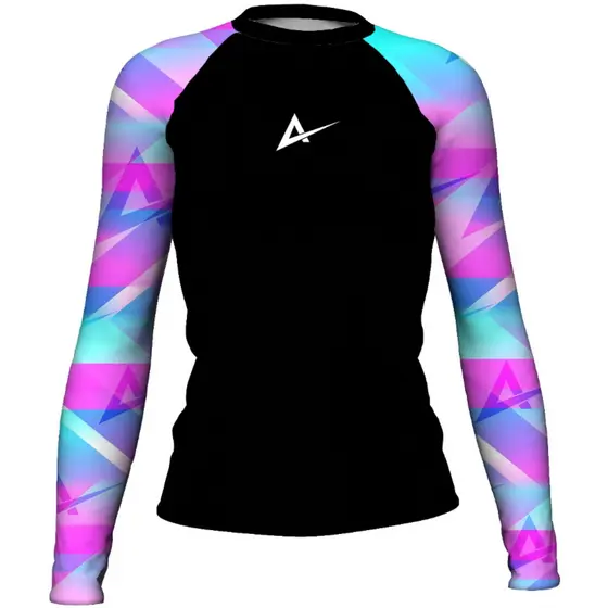 Rash Guard Feminina Camisa Jiu Jitsu No-Gi Colors Rosa Manga Longa