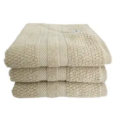 Kit 3Toalhas Buddemeyer Rosto Vanilla Bege Algodão Extrasoft