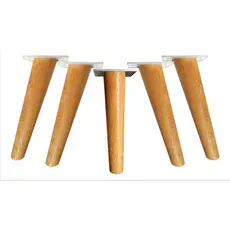 Pé Palito Retro 25cm REFORÇADO Base Metal Angelim - Kit 5pcs