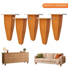Pé Trapézio Móveis REFORÇADO 15cm Madeira Maciça - 5pcs