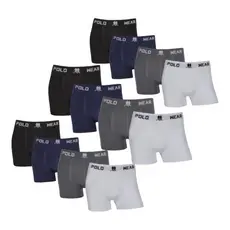 Kit 12 cuecas Polo Wear Boxer Básica Sem costura Básica Conforto