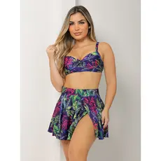 Conjunto Biquini Bojo Sustentação Saia Saída de Praia Verão