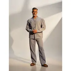 Pijama Masculino Inverno Aberto Botões Flanelado Quente Moletinho