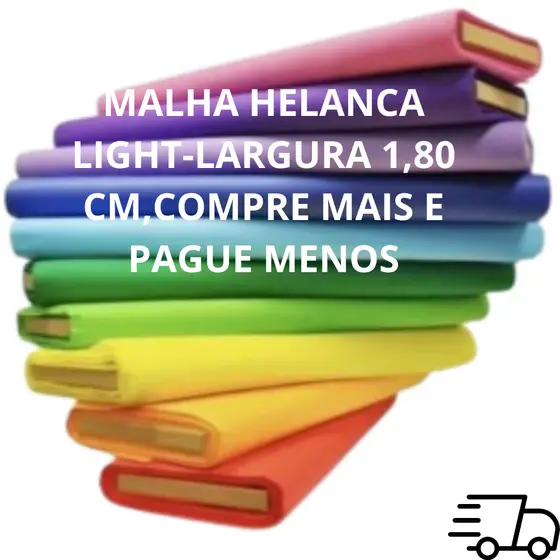 Malha Helanca Light 1,80m 100% Poliéster Tecido Macio Alta Qualidade Varias cores