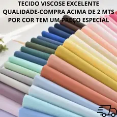 Tecido Viscose lisa 1 ou 2 metros x 1.47 largura. Várias cores. Preço ESPECIAL