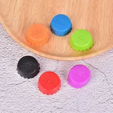 kit 6 tampas de silicone para garrafa vinho, cerveja, refrigerante