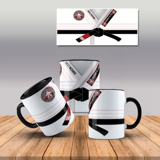 Caneca Estilo Kimono Miquinho jiu jitsu Personalizada Com Nome
