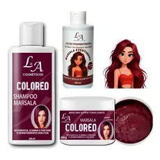 Kt Marsala Completo Shampoo, Loção E Máscara S/ Amônia 300ml