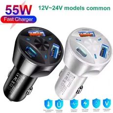 Carregador Veicular Carro Turbo Universal 3 Portas Usb 1 Porta 3.0 Quick Charger