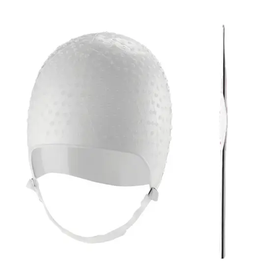 Toucas Silicone Mechas Reflexos Loiras Morena Iluminada Romana Cabelereiro Profissional 1000 furos Dompel Com Agulha