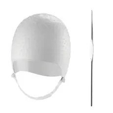 Toucas Silicone Com Agulha Mechas Reflexos Loiras Morena Iluminada Salão Cabelereiro Profissional 1000 furos Dompel