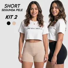 Kit 2 Shorts Segunda Pele Modelador Antiassadura Feminino Cintura Alta