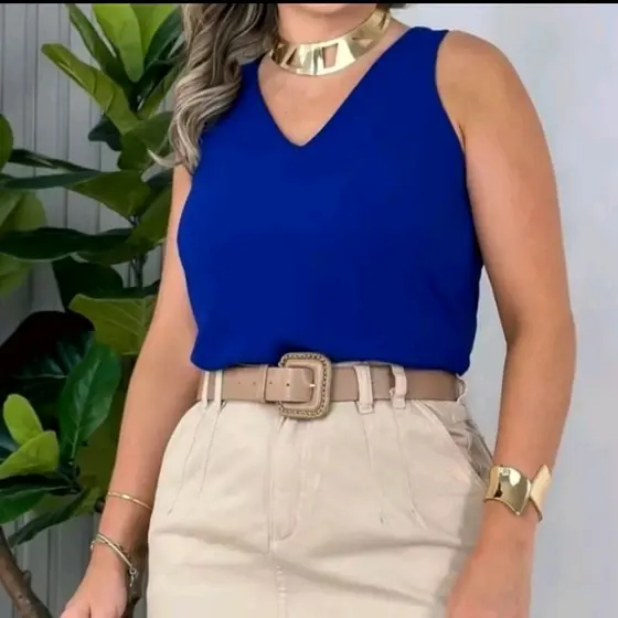 Blusa Regata Feminina ALÇA LARGA Grossa Basica REGATA Duna