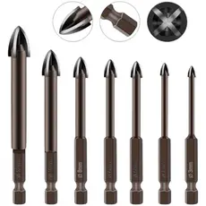 Kit 7 Brocas Excêntricas Ponta Cruzada Titânio 3mm A 12mm