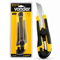 Estilete Profissional Emborrachado Com Trava 18mm Vonder