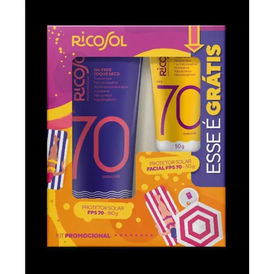 Ricosol Kit Protetor Solar FPS 70 - Corpo e Rosto